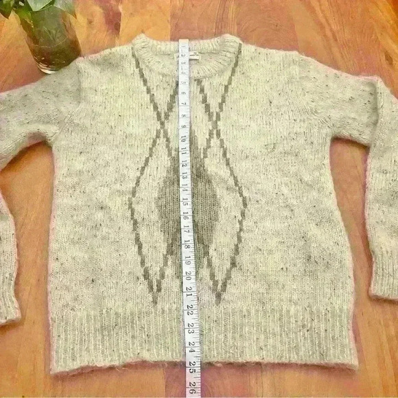 Vintage Mohair Wool blend Crew Neck Relaxed Fit Beige Sweater Jumper. - Picture 8 of 11